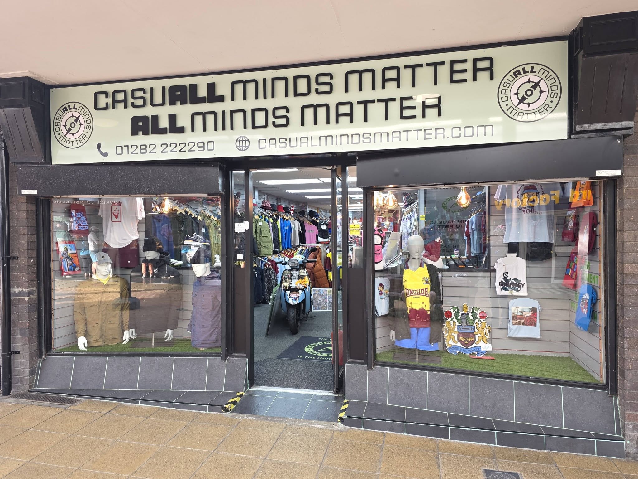 Casual Minds Matter shopfront at Howe Walk, Burnley